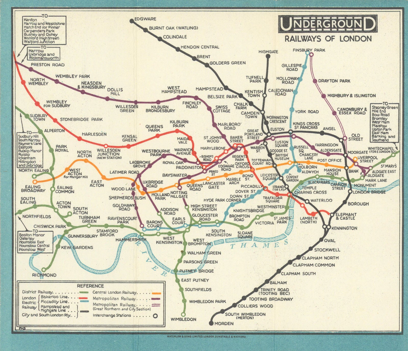 LONDON UNDERGROUND tube map plan diagram. STINGEMORE 1928 old vintage